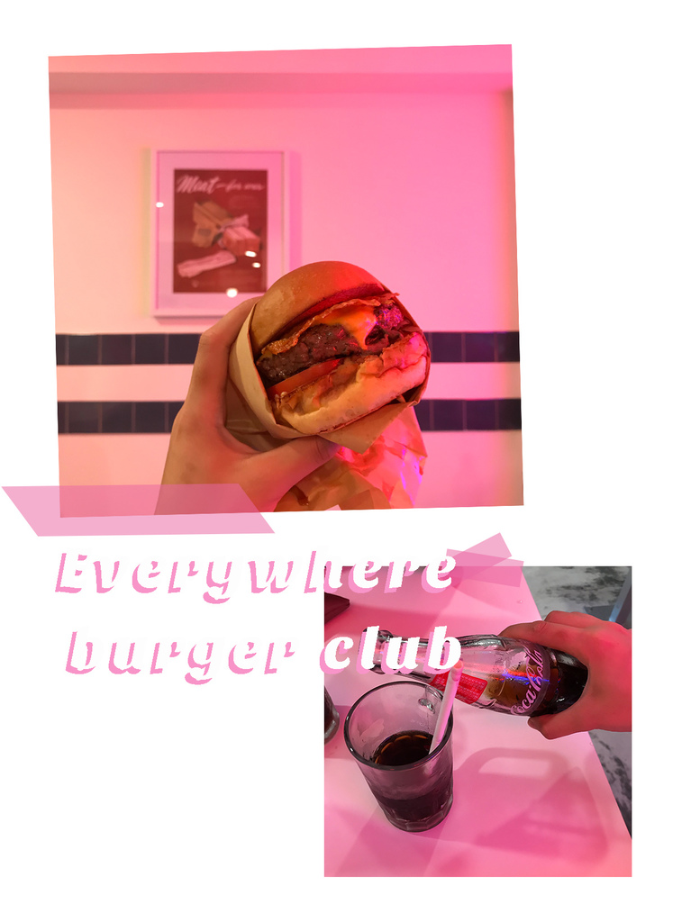 漢堡俱樂部的漢堡與飲料
